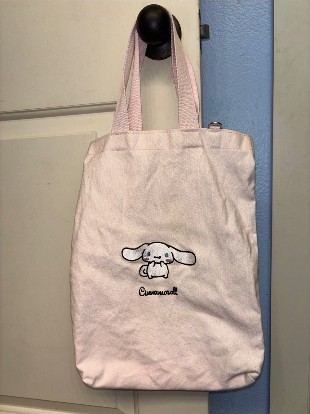 Sanrio Cinnamoroll Pink Canvas  Tote convertible strap shoulder crossbody